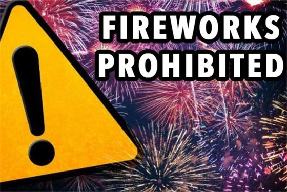text reads fireworks prohibited
