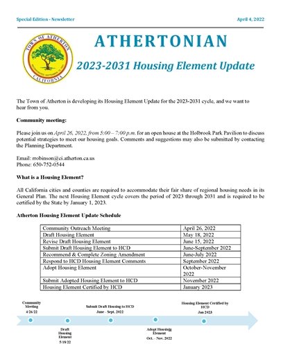 Housing Element Update  - Special Edition Newsletter 