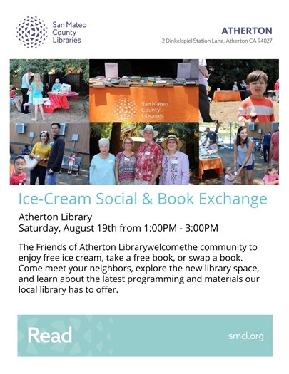 Flyer with photos of friends of the library volunteers