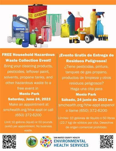 County of San Mateo Flyer from Household Hazardous Waste