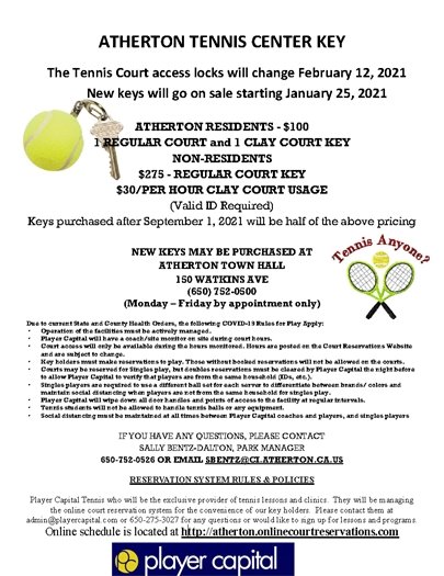 Atherton Tennis Key Flyer 2021