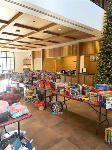 picture of toys in Town Center lobby from 2022 event