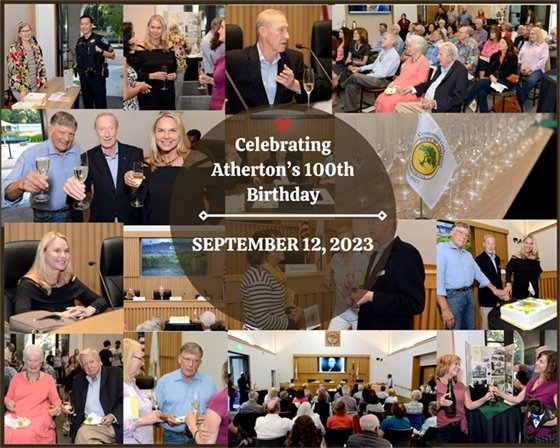 collage of photos from centennial party