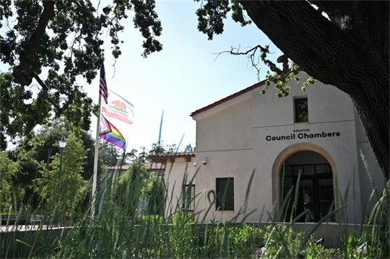 pride flag at town center
