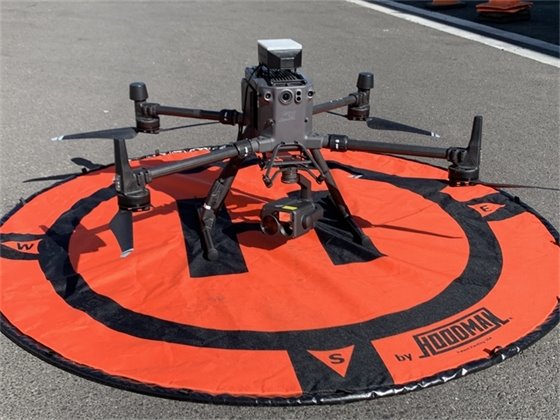 picture of APD's drone on a landing pad