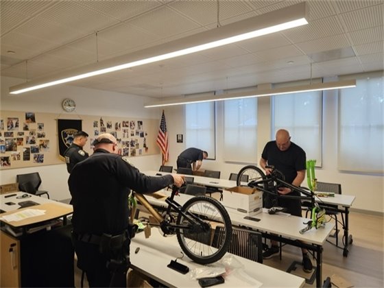police department building bikes