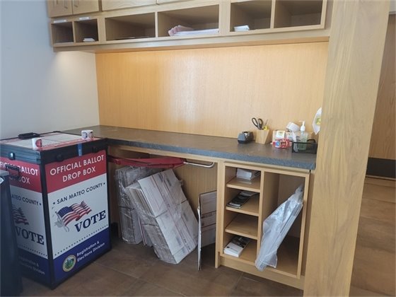 Official Ballot Drop Box at Town Hall, 80 Fair Oaks Lane